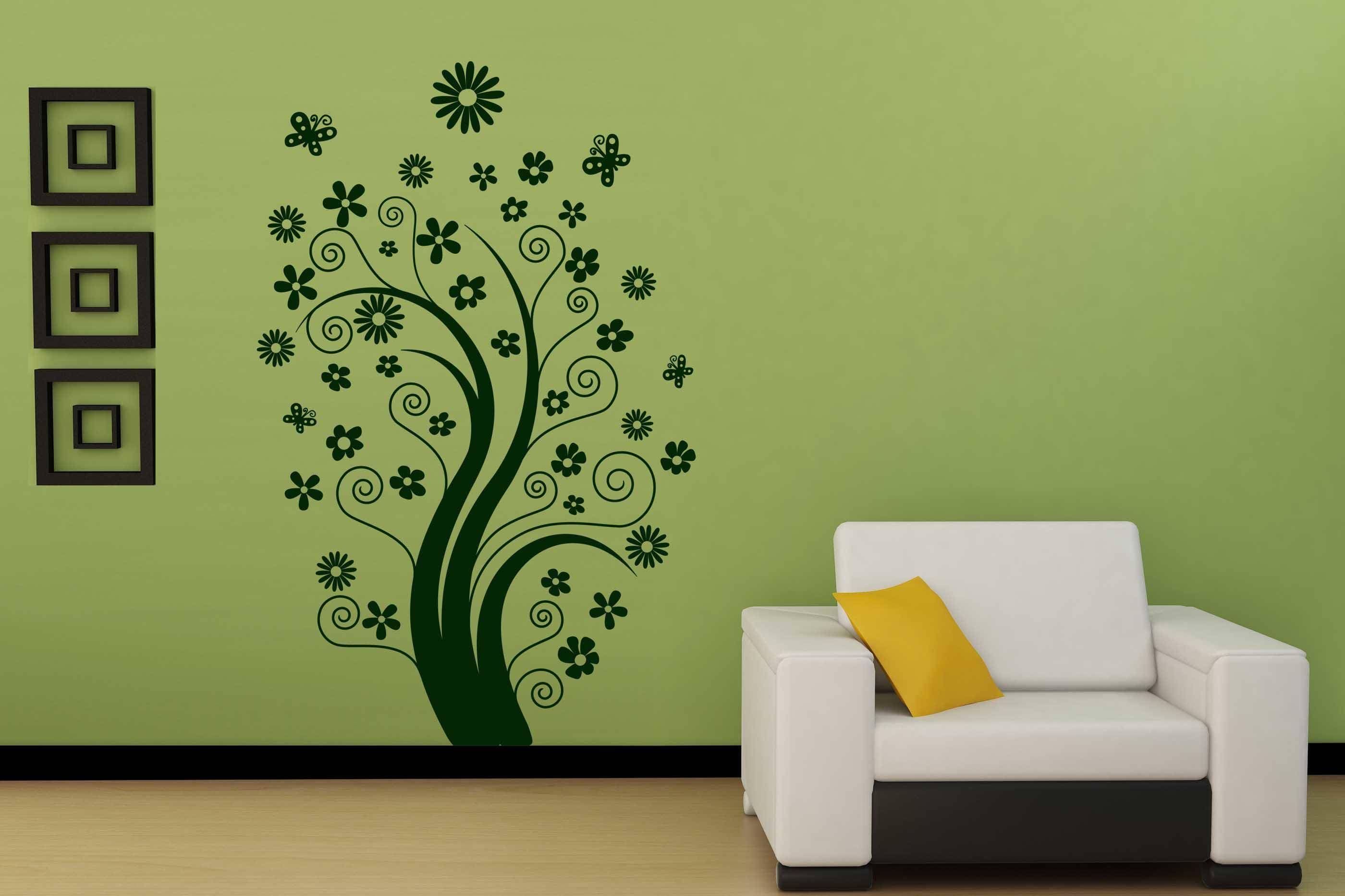 Виниловая наклейка на стену Цветочное дерево