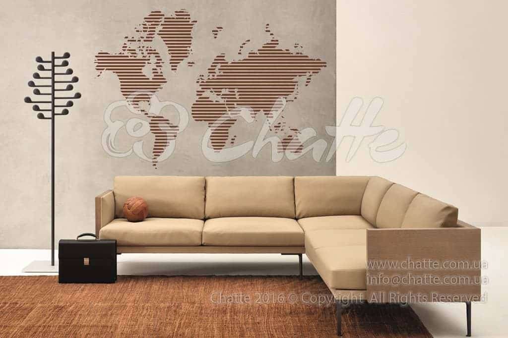 Виниловая наклейка на стену Карта мира из полосок