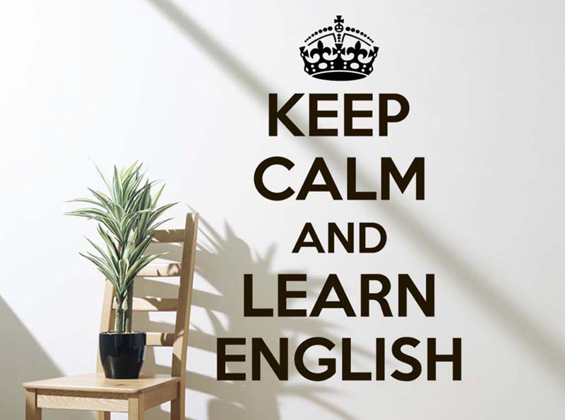 Виниловая наклейка "Keep calm and learn english"