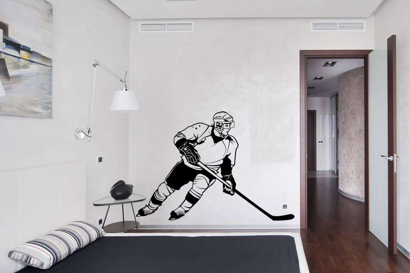 Дизайнерська наклейка на стіну Хокеист