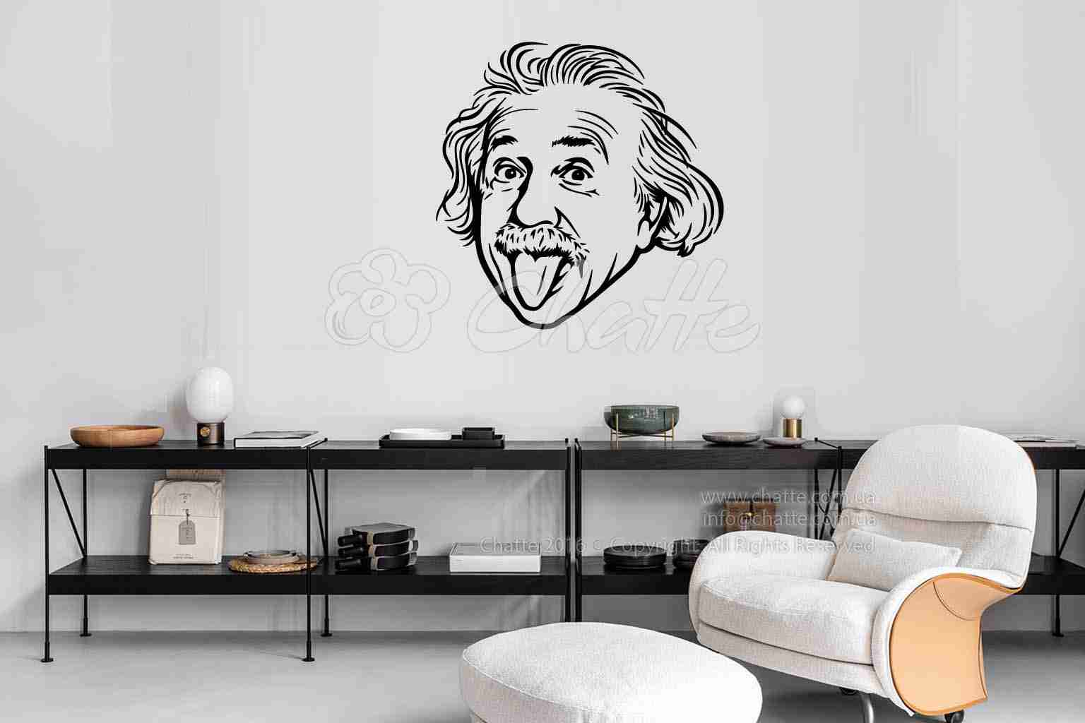 Виниловая наклейка на стену Эйнштейн А. (портрет)