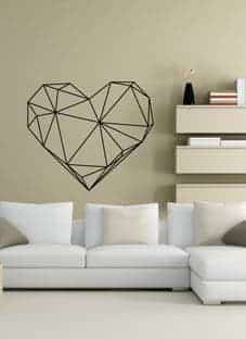 Дизайнерская наклейка на стену Сердце - оригами