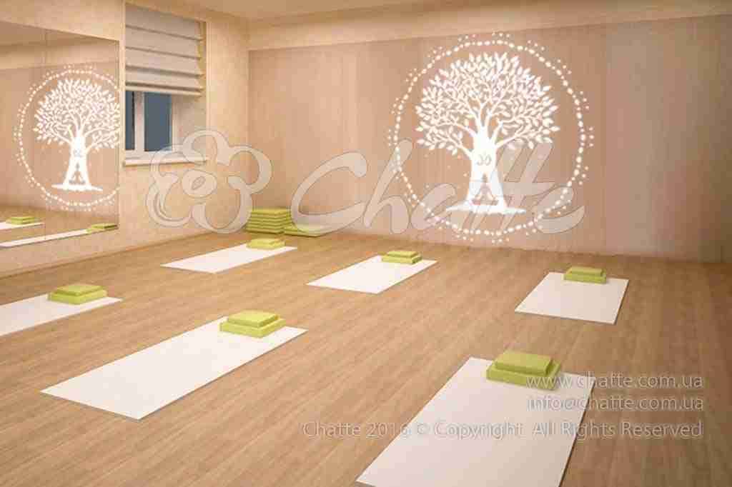 Виниловая наклейка на стену Медитация под деревом Йога