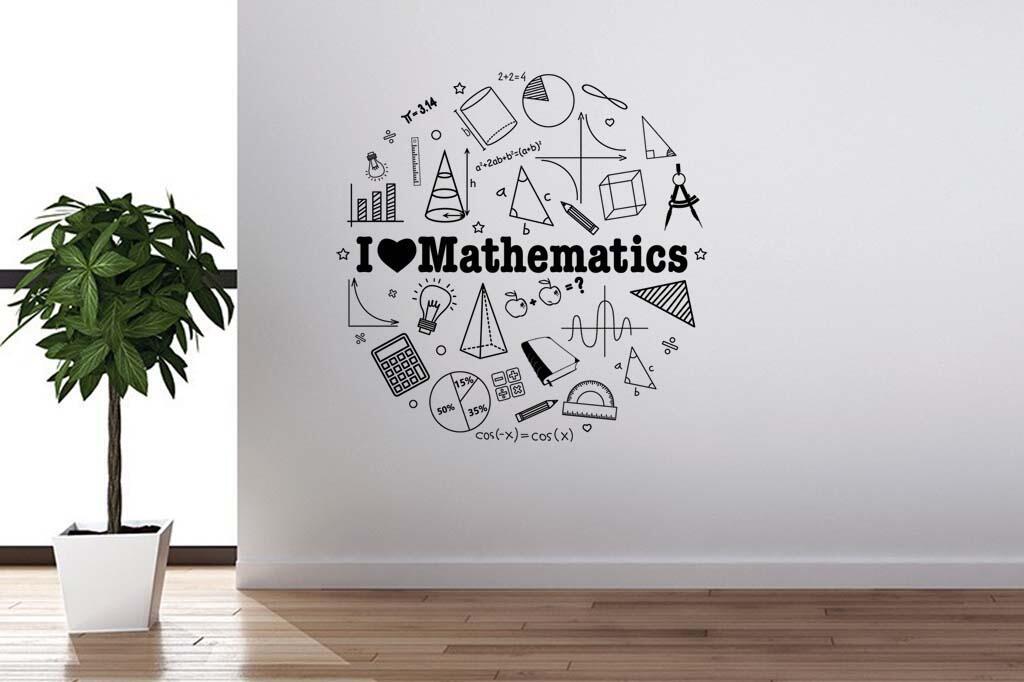 Виниловая наклейка на стену Я люблю математику