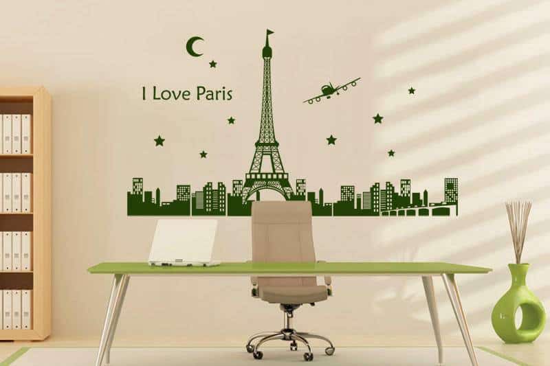 Дизайнерська наклейка на стіну Я люблю Париж