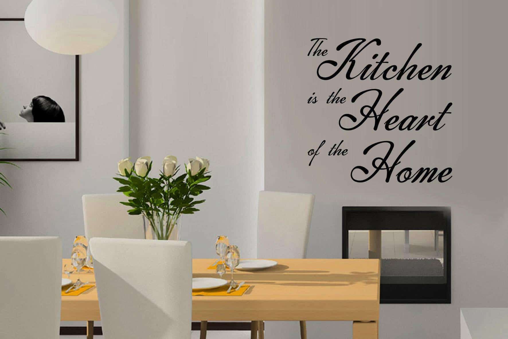 Виниловая наклейка на стену Кухня - сердце дома