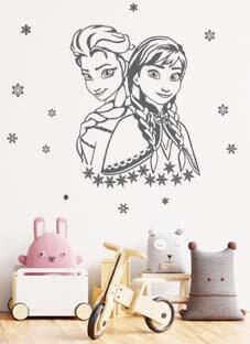 Дизайнерская наклейка на стену Эльза и Анна Холодное сердце (на стену)
