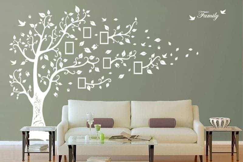 Дизайнерська наклейка на стіну Дерево счастья с рамками