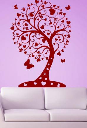 Дизайнерская наклейка на стену Дерево любви