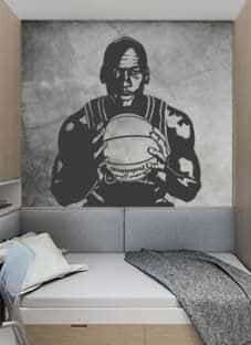 Дизайнерская наклейка на стену Лови пас(баскетбол)