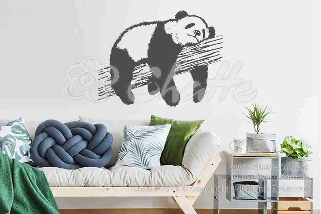 Дизайнерська наклейка на стіну Спящая панда