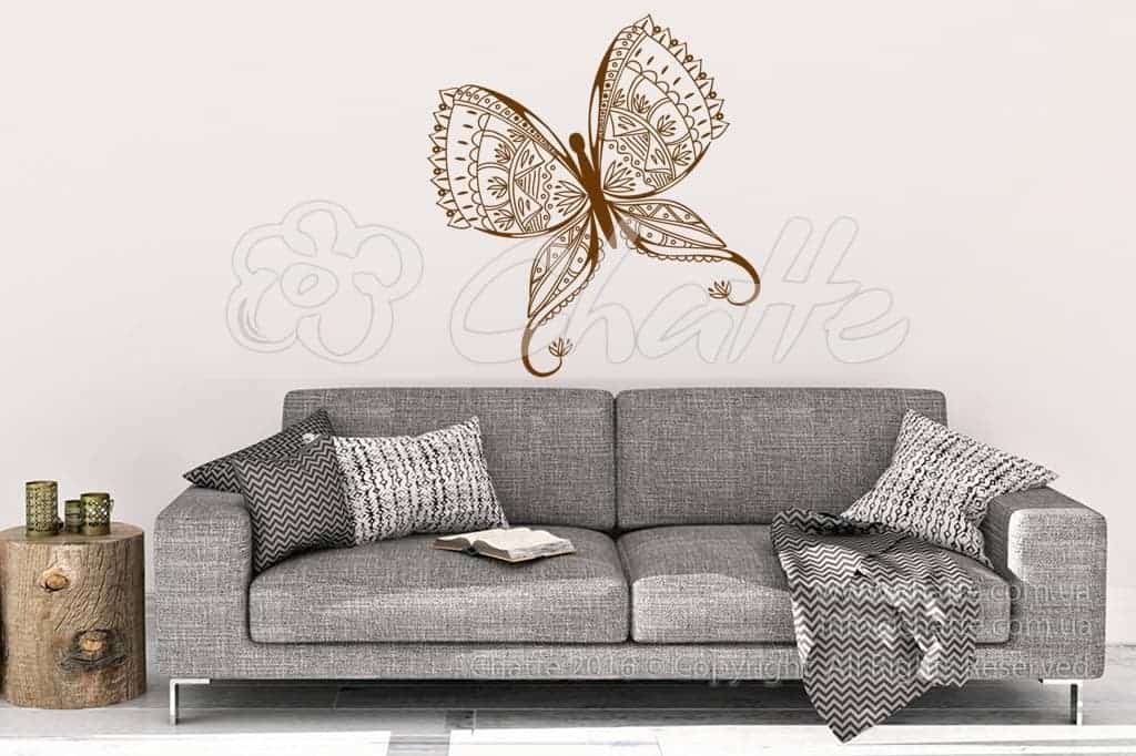 Виниловая наклейка на стену Легкокрылая бабочка