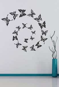 Дизайнерская наклейка на стену Рой бабочек