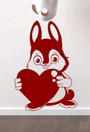 наклейка  Влюбленный кролик
