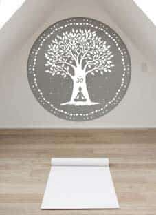 наклейка  Медитация под деревом Йога