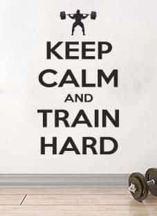 наклейка  Keep calm and train hard