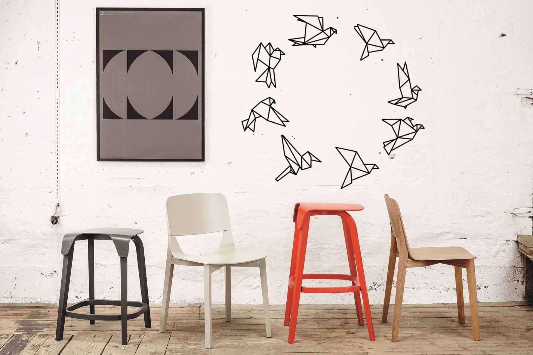 Виниловая наклейка на стену Оригами птицы