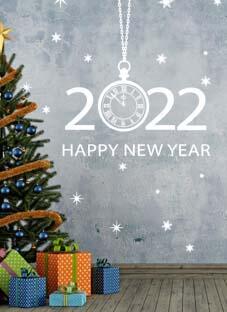 Дизайнерская наклейка на стену С Новым 2022 годом (на английском языке)
