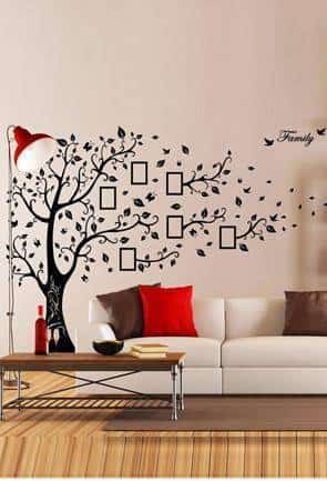 Дизайнерская наклейка на стену Дерево счастья с рамками