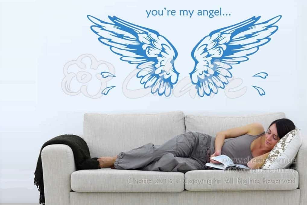 Дизайнерська наклейка на стіну Ты мой ангел