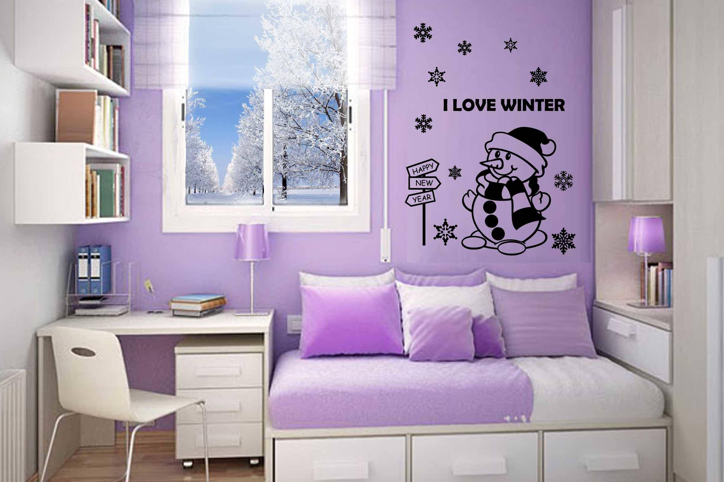 Виниловая наклейка на стену Я люблю зиму