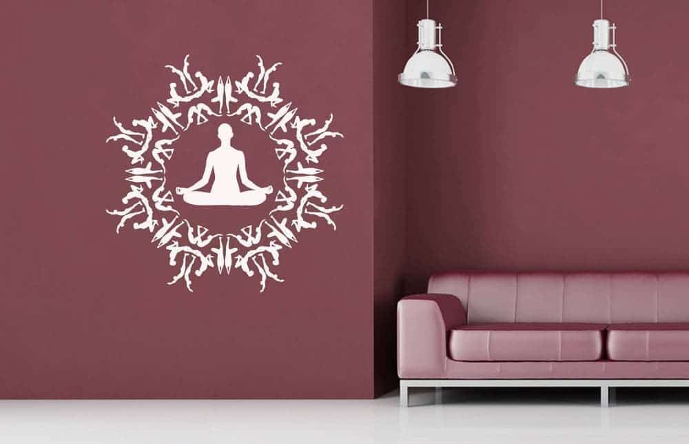 Дизайнерська наклейка на стіну Йога мандала