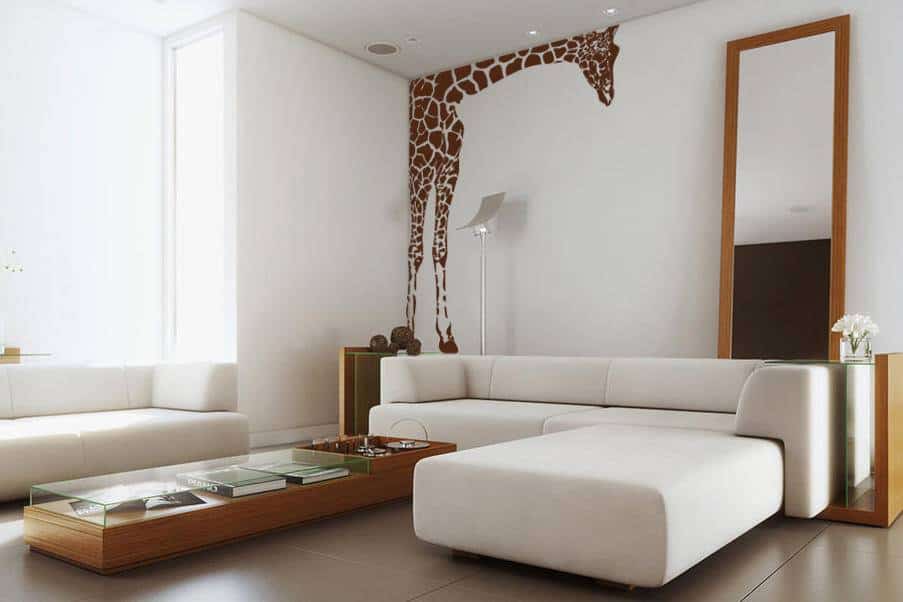 Виниловая наклейка на стену Сбежавший из зоопарка жираф