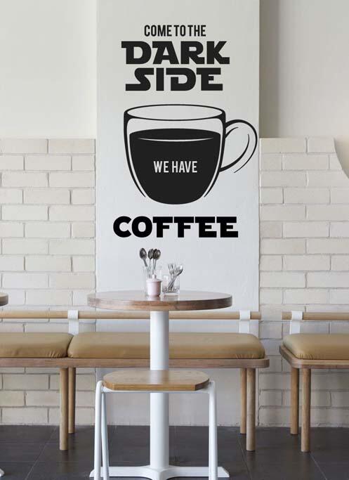 Дизайнерская наклейка на стену Кофе - Звездные войны