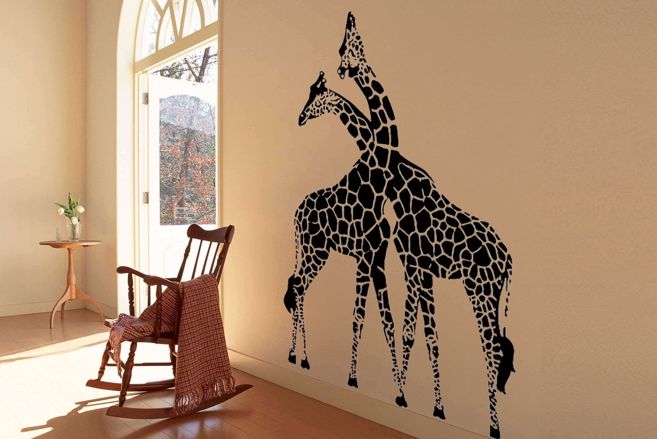 Виниловая наклейка на стену Два жирафа (скидка 50%)