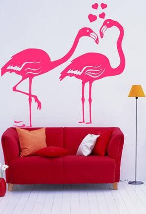 наклейка  Розовые фламинго