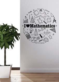 Дизайнерская наклейка на стену Я люблю математику