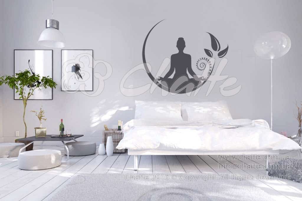 Дизайнерська наклейка на стіну Йога медитация