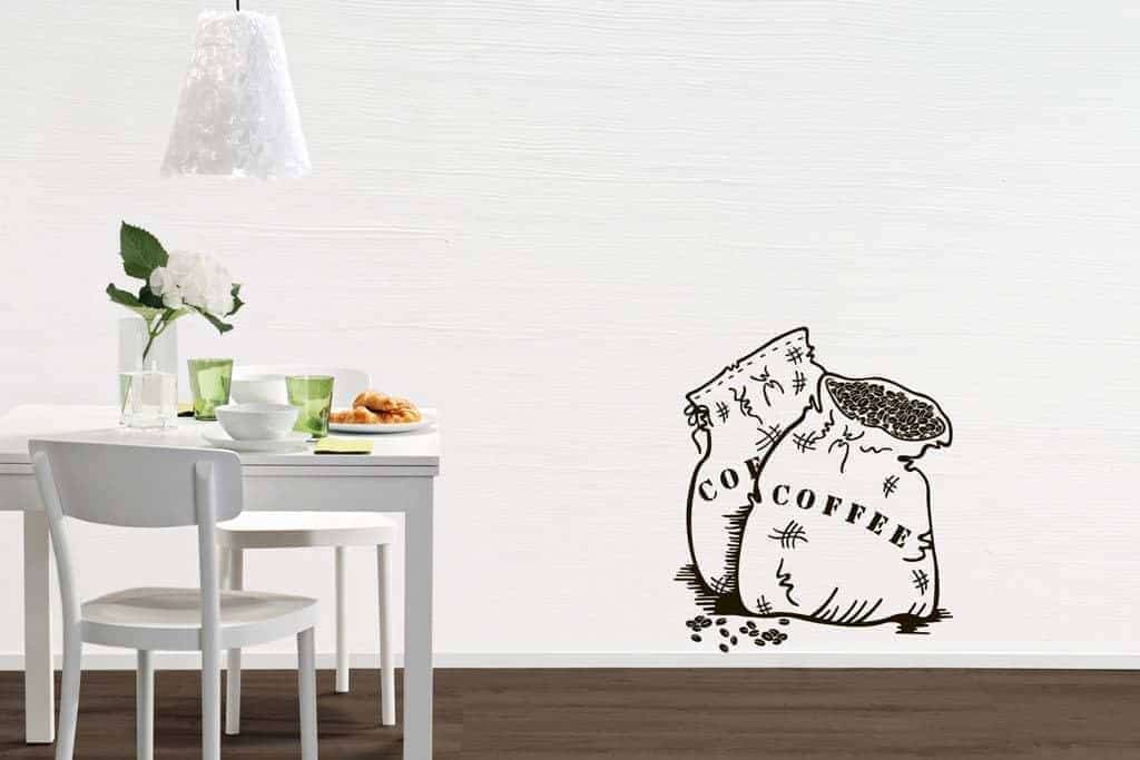 Дизайнерська наклейка на стіну Мешки кофе