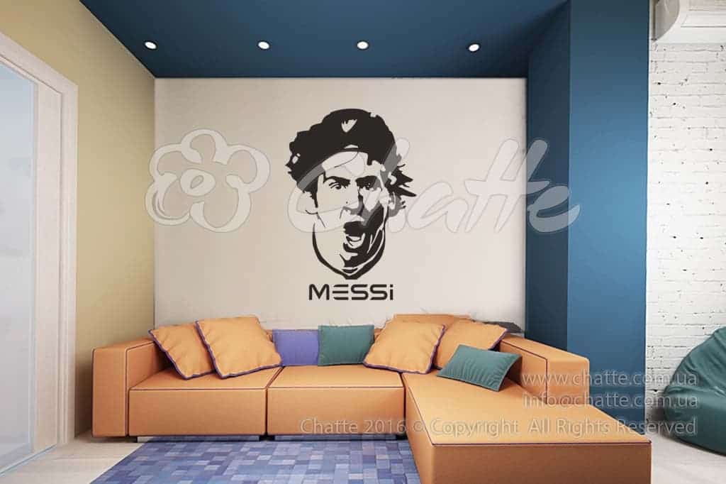 Дизайнерська наклейка на стіну Лионель Месси (футбол)