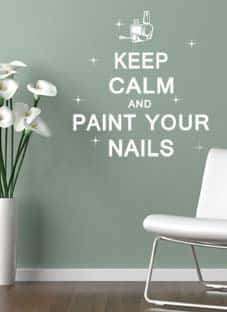 Дизайнерская наклейка на стену Keep calm and paint your nails