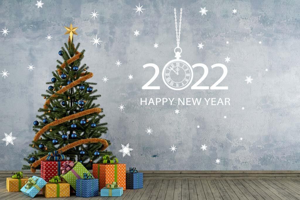 Виниловая наклейка на стену С Новым 2022 годом (на английском языке)