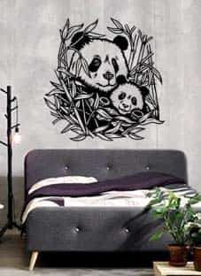 Дизайнерская наклейка на стену Панда и детеныш