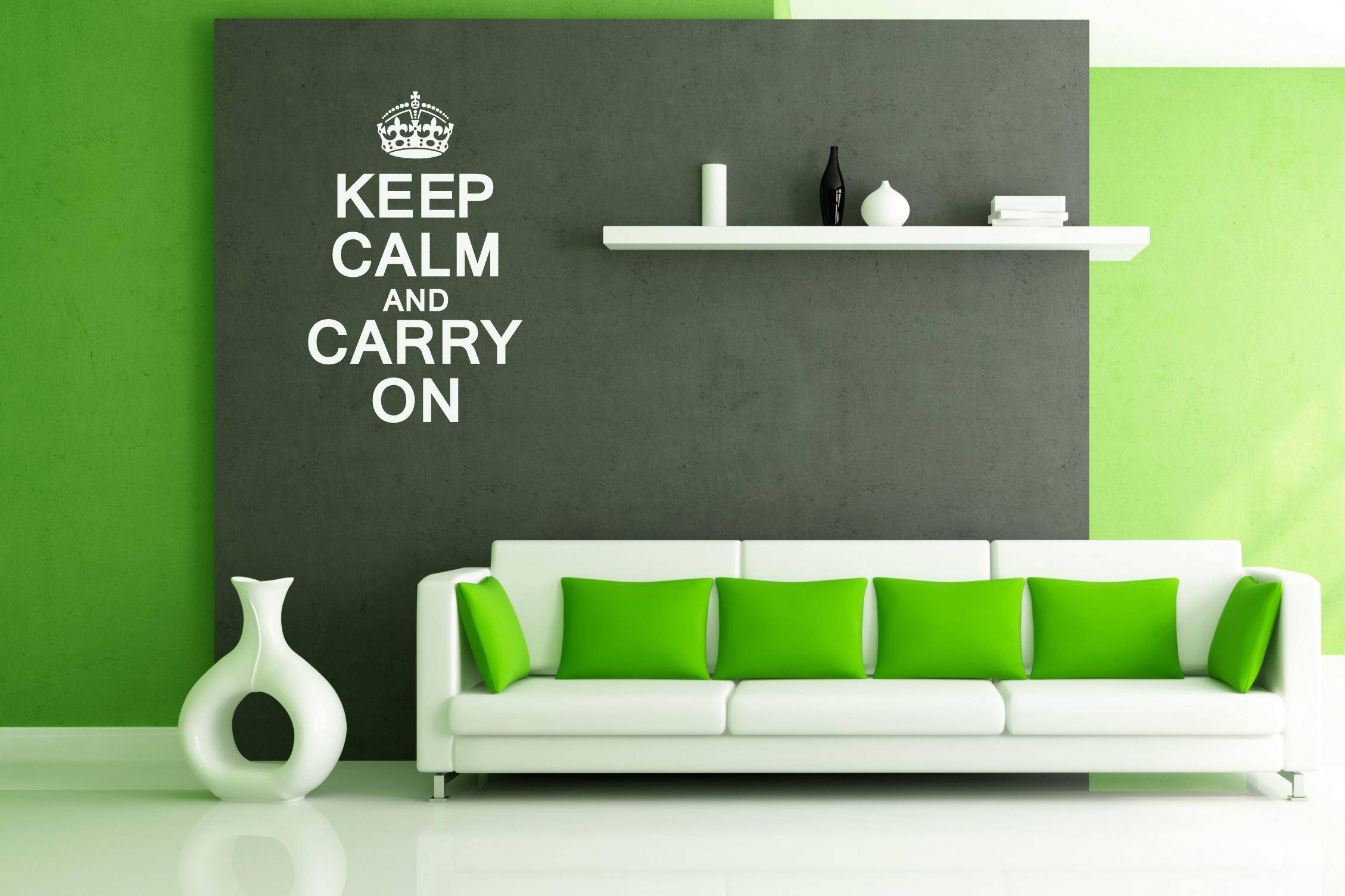Дизайнерська наклейка на стіну Keep calm and carry on