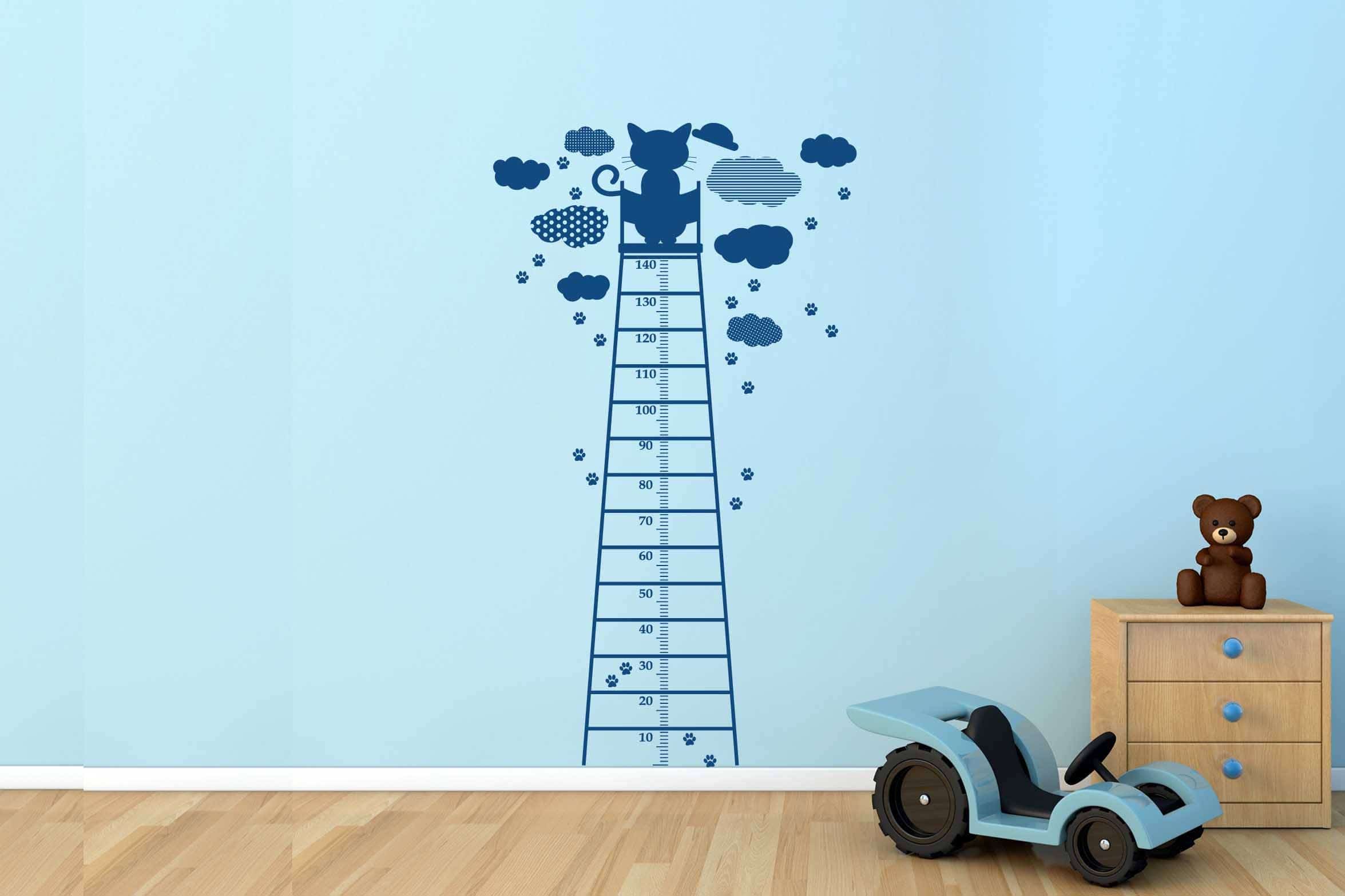 Виниловая наклейка на стену Лестница в небо - ростомер