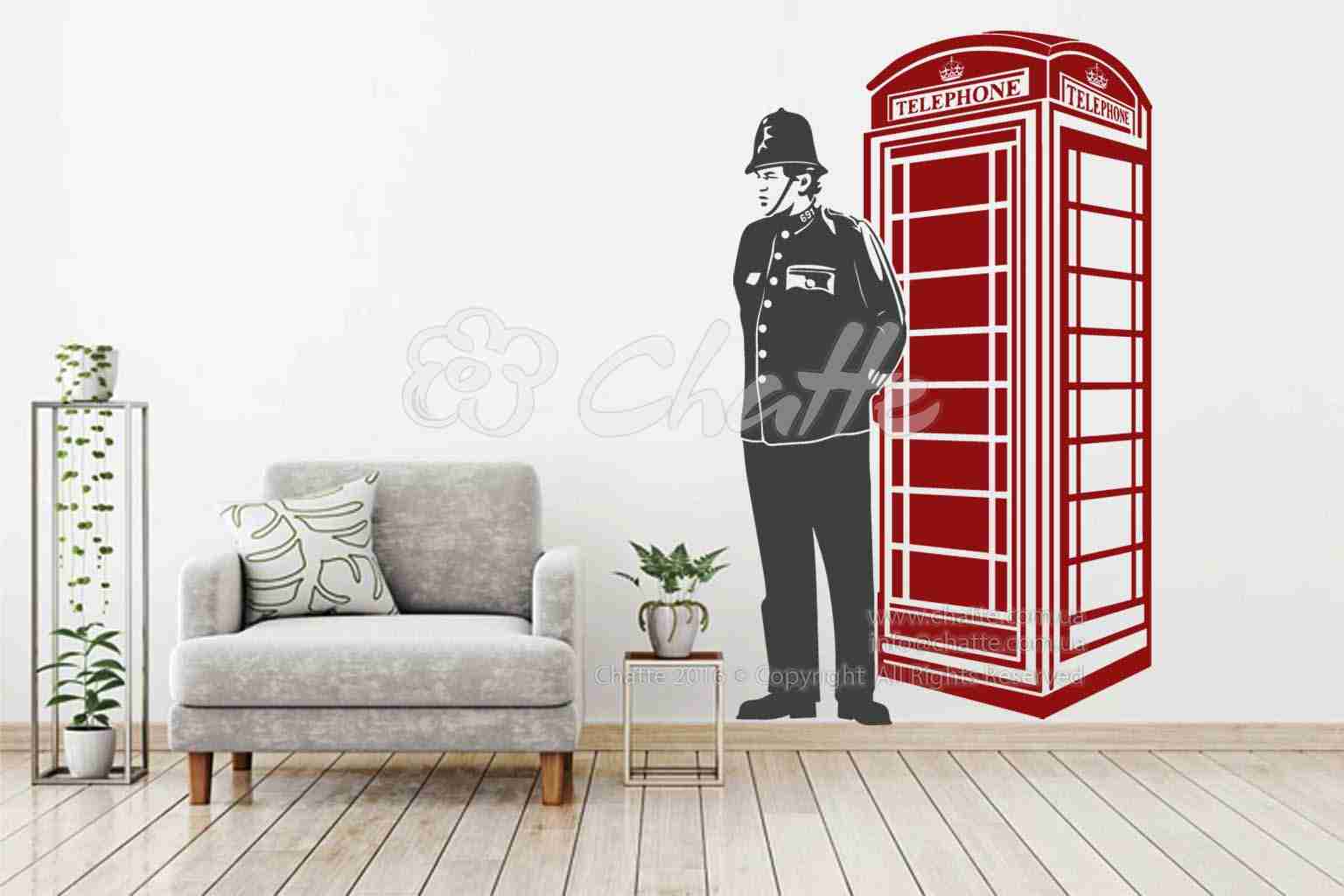 Виниловая наклейка на стену Лондонский полицейский