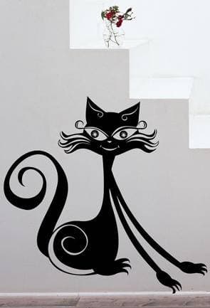 Дизайнерская наклейка на стену Кот под гипнозом