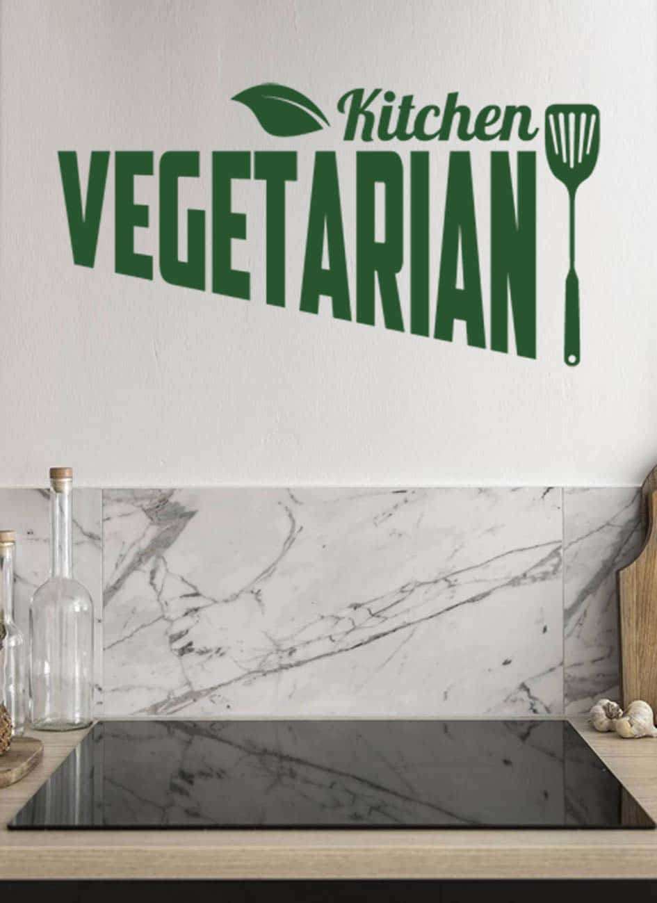 Дизайнерская наклейка на стену Вегетарианская кухня