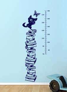 Дизайнерская наклейка на стену Ростомер - котёнок на книгах