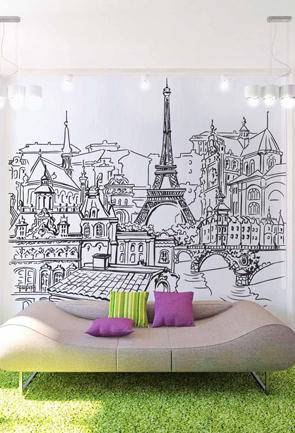 наклейка  Панорама Парижа