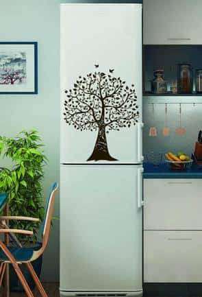 Дизайнерская наклейка на стену Дерево счастья на холодильник