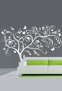 Дизайнерская наклейка на стену Дерево с завитками (скидка 30%)