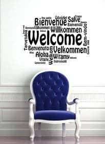 наклейка  "Добро пожаловать" на разных языках 2
