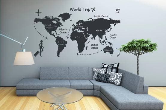 Дизайнерська наклейка на стіну Карта путешествий