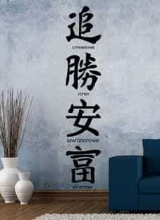 наклейка  Набор китайских иероглифов